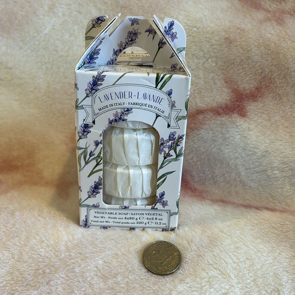 Diamante Scented Lavender Italian Vegitable Rapped Hand Soaps NWT Boxd 4x2.8oz - Picture 16 of 16